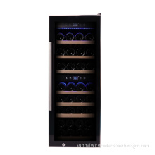 Digital control freestanding wine cooler with beech shelf